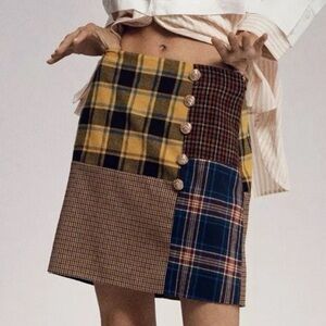 Mare Mare x Anthropologie Mixed Plaid Mini Skirt Women’s Size S Academia Preppy